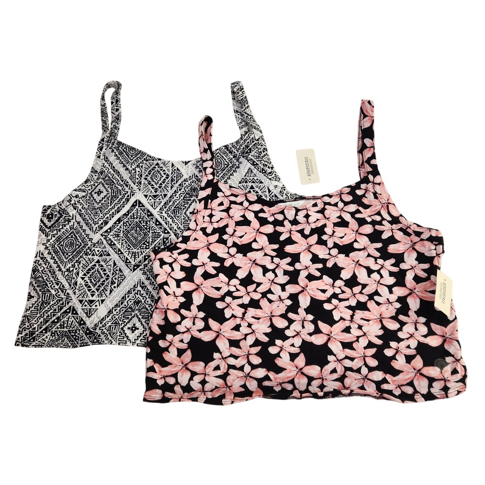 NEW Aeropostale Womens Tank Top Lot of 2‎ Floral Geometric Crop Cami Sz XL NWT
